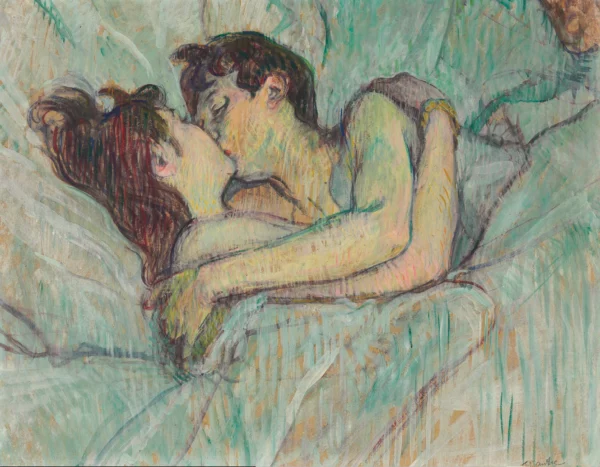 Toulouse-Lautrec, Au Lit, Um baiser (1893)